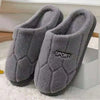 Women's Plush House Slippers Winter Warm Fuzzy Slipper Couples Indoor Closed Toe Shoes Non Slip Soft Bedroom Platform Slides