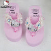 Sanrio Hello Kitty Soft Flip Flop Sandals Y2k Beach Slides Shoes Women Kawaii Casual Wedge High Heels Platform Slippers Ladies