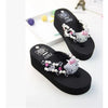 Sanrio Hello Kitty Soft Flip Flop Sandals Y2k Beach Slides Shoes Women Kawaii Casual Wedge High Heels Platform Slippers Ladies