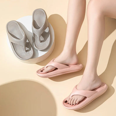 Fashion Summer Candy Colors Flip Flops Beach Soft Bottom Flat Slippers Women Outdoor Comfy Non Slip Flat Slide EVA Sandals