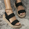 New Minimalist Slingback Wedge Sandals Outdoor Summer Lightweight Slides Solid Color Thick Bottom Ladies Shoes Female Sandals