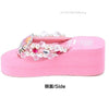 Sanrio Hello Kitty Soft Flip Flop Sandals Y2k Beach Slides Shoes Women Kawaii Casual Wedge High Heels Platform Slippers Ladies